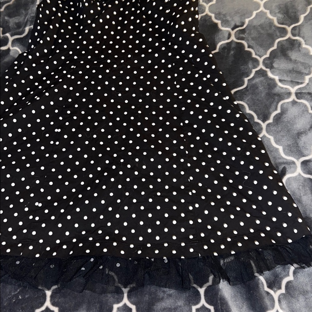 Forever 21 Black and White Spotted Midi Dress - Picture 2 of 5